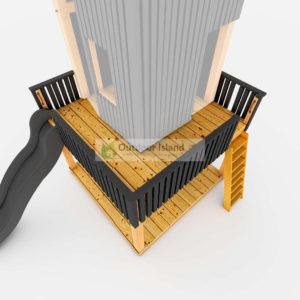 Houten speeltoren met glijbaan, Houten speeltoren met glijbaan